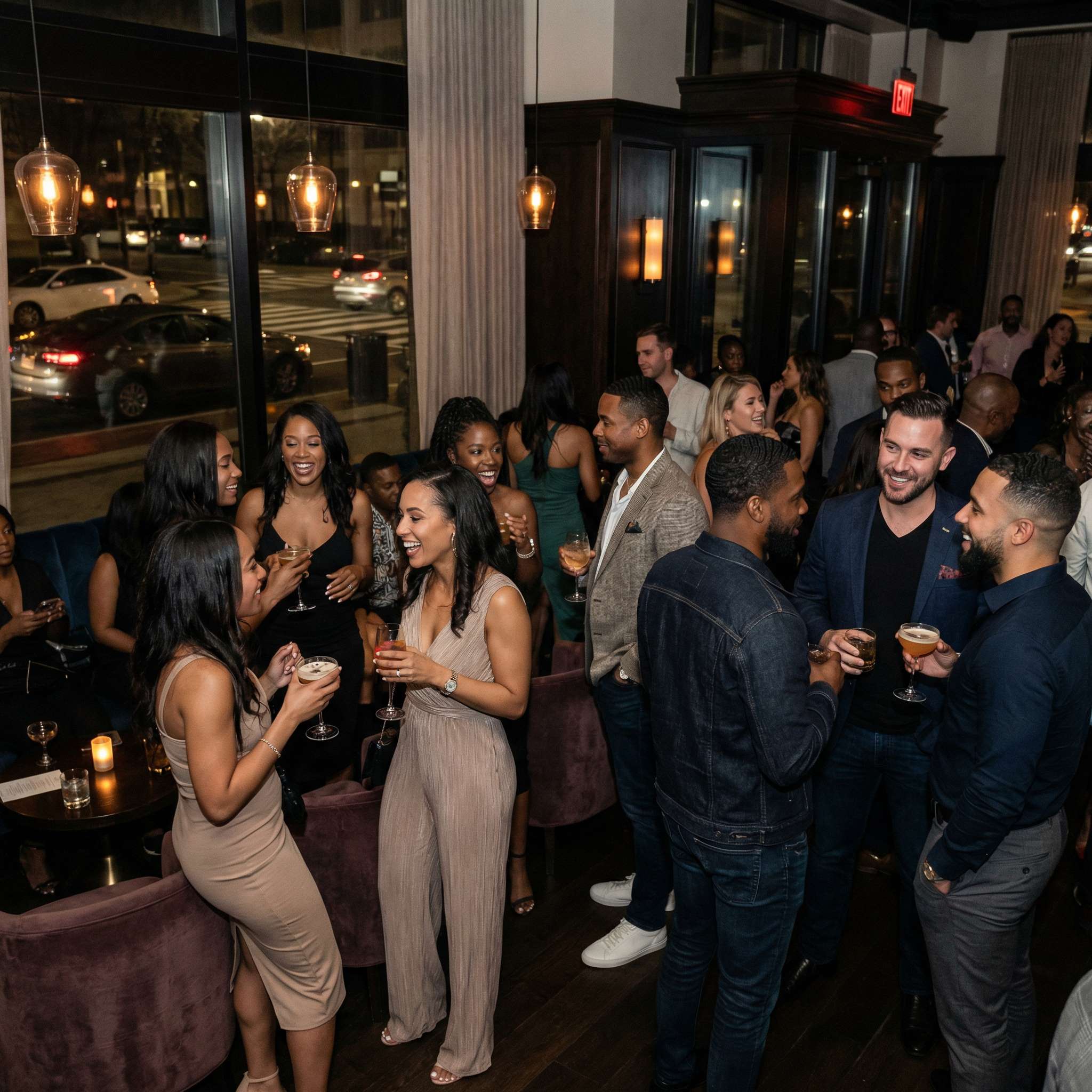 Upscale lounge networking event